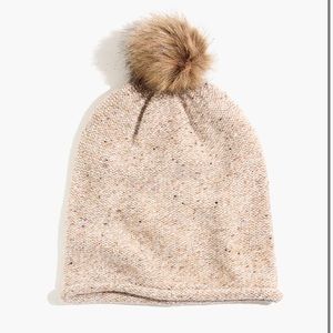 NWOT Madewell Faux-Fur Pom-Pom Beanie